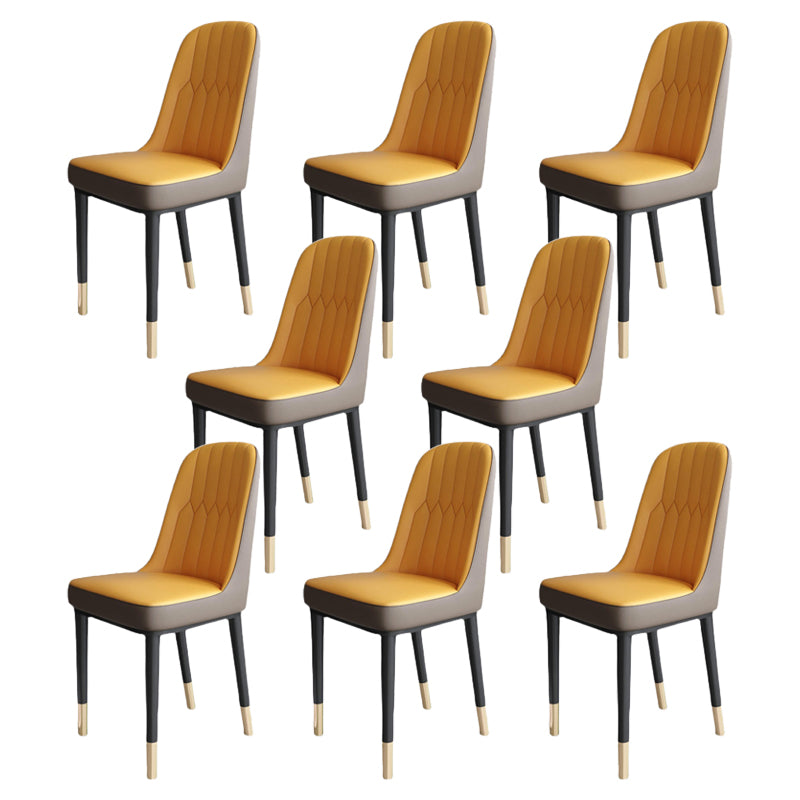 Nordic Style Kitchen Metal Dining Chair Parsons Dining Armless Side Chair Orange 8 Piece Set Brass Gold Clearhalo ' kitchen&dining_furn' 'Dining Chairs' 'Dining Tables & Seating' 'dining_chair' 'furn' 'furn_dining_chair' 'Furniture' 'furniture_dining_chair' 'Kitchen & Dining Furniture' 'kitchen' 4104640