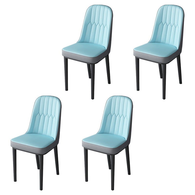 Nordic Style Kitchen Metal Dining Chair Parsons Dining Armless Side Chair Gray-Blue 4 Piece Set Black Clearhalo ' kitchen&dining_furn' 'Dining Chairs' 'Dining Tables & Seating' 'dining_chair' 'furn' 'furn_dining_chair' 'Furniture' 'furniture_dining_chair' 'Kitchen & Dining Furniture' 'kitchen' 4104643