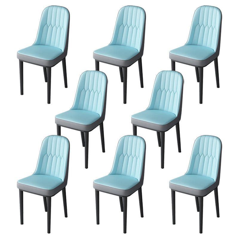 Nordic Style Kitchen Metal Dining Chair Parsons Dining Armless Side Chair Gray-Blue 8 Piece Set Black Clearhalo ' kitchen&dining_furn' 'Dining Chairs' 'Dining Tables & Seating' 'dining_chair' 'furn' 'furn_dining_chair' 'Furniture' 'furniture_dining_chair' 'Kitchen & Dining Furniture' 'kitchen' 4104644