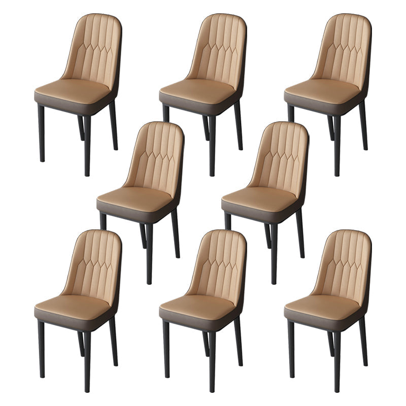 Nordic Style Kitchen Metal Dining Chair Parsons Dining Armless Side Chair Coffee 8 Piece Set Black Clearhalo ' kitchen&dining_furn' 'Dining Chairs' 'Dining Tables & Seating' 'dining_chair' 'furn' 'furn_dining_chair' 'Furniture' 'furniture_dining_chair' 'Kitchen & Dining Furniture' 'kitchen' 4104649
