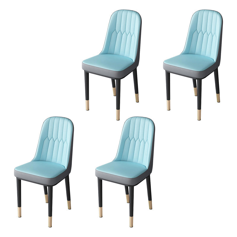 Nordic Style Kitchen Metal Dining Chair Parsons Dining Armless Side Chair Gray-Blue 4 Piece Set Brass Gold Clearhalo ' kitchen&dining_furn' 'Dining Chairs' 'Dining Tables & Seating' 'dining_chair' 'furn' 'furn_dining_chair' 'Furniture' 'furniture_dining_chair' 'Kitchen & Dining Furniture' 'kitchen' 4104650