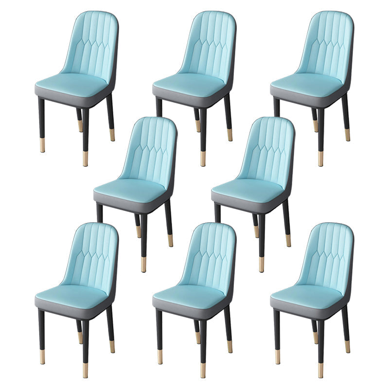 Nordic Style Kitchen Metal Dining Chair Parsons Dining Armless Side Chair Gray-Blue 8 Piece Set Brass Gold Clearhalo ' kitchen&dining_furn' 'Dining Chairs' 'Dining Tables & Seating' 'dining_chair' 'furn' 'furn_dining_chair' 'Furniture' 'furniture_dining_chair' 'Kitchen & Dining Furniture' 'kitchen' 4104653