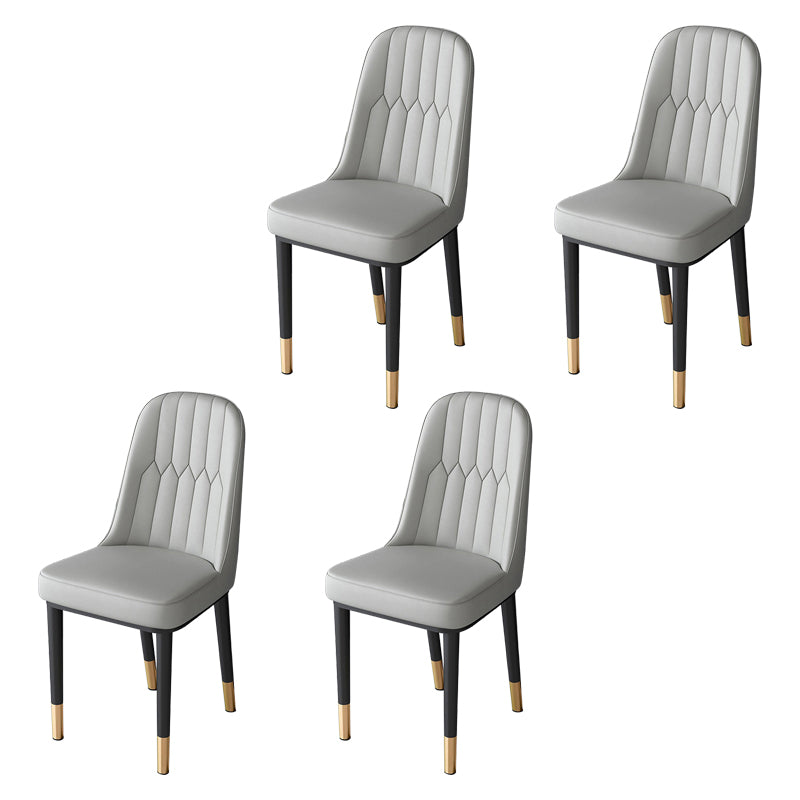 Nordic Style Kitchen Metal Dining Chair Parsons Dining Armless Side Chair Grey 4 Piece Set Brass Gold Clearhalo ' kitchen&dining_furn' 'Dining Chairs' 'Dining Tables & Seating' 'dining_chair' 'furn' 'furn_dining_chair' 'Furniture' 'furniture_dining_chair' 'Kitchen & Dining Furniture' 'kitchen' 4104656
