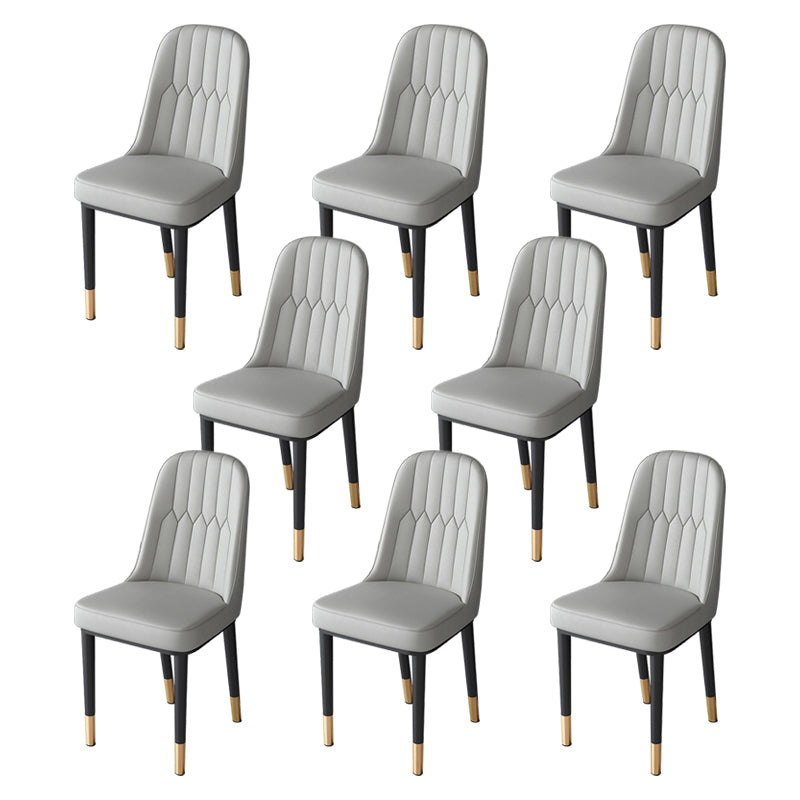 Nordic Style Kitchen Metal Dining Chair Parsons Dining Armless Side Chair Grey 8 Piece Set Brass Gold Clearhalo ' kitchen&dining_furn' 'Dining Chairs' 'Dining Tables & Seating' 'dining_chair' 'furn' 'furn_dining_chair' 'Furniture' 'furniture_dining_chair' 'Kitchen & Dining Furniture' 'kitchen' 4104657