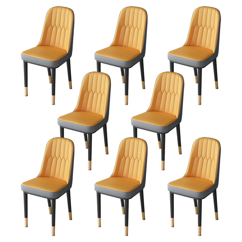 Nordic Style Kitchen Metal Dining Chair Parsons Dining Armless Side Chair Orange-Gray 8 Piece Set Brass Gold Clearhalo ' kitchen&dining_furn' 'Dining Chairs' 'Dining Tables & Seating' 'dining_chair' 'furn' 'furn_dining_chair' 'Furniture' 'furniture_dining_chair' 'Kitchen & Dining Furniture' 'kitchen' 4104661