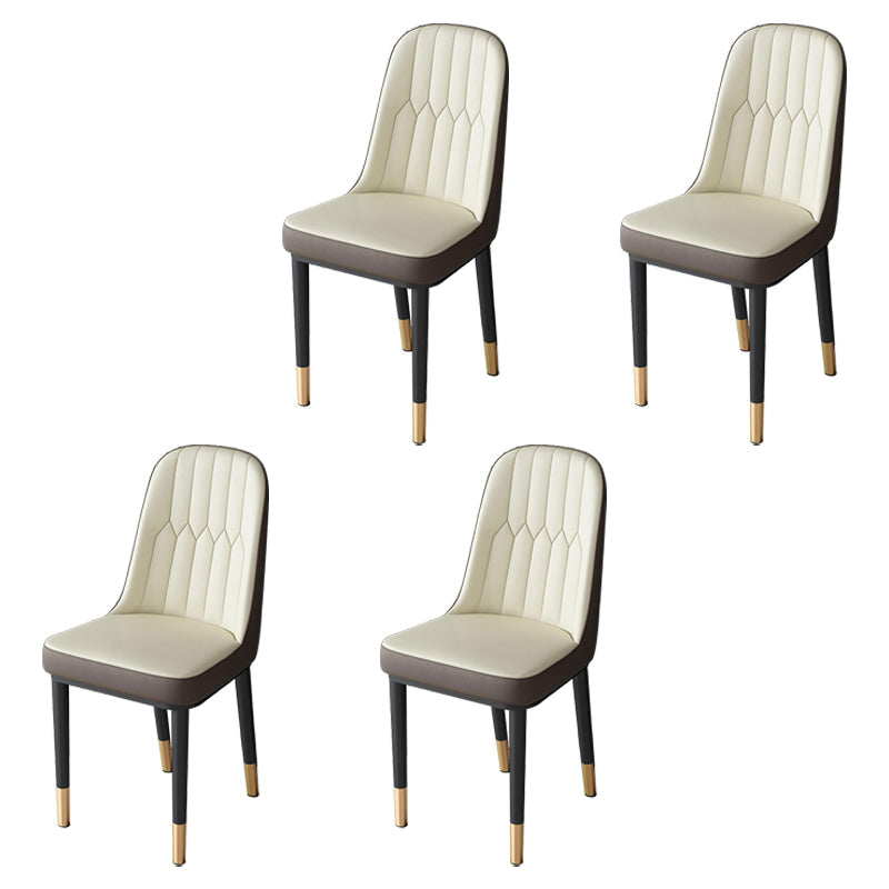 Nordic Style Kitchen Metal Dining Chair Parsons Dining Armless Side Chair Beige-Coffee 4 Piece Set Brass Gold Clearhalo ' kitchen&dining_furn' 'Dining Chairs' 'Dining Tables & Seating' 'dining_chair' 'furn' 'furn_dining_chair' 'Furniture' 'furniture_dining_chair' 'Kitchen & Dining Furniture' 'kitchen' 4104666