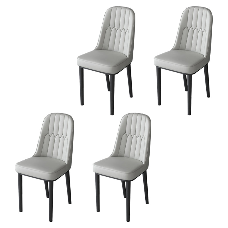Nordic Style Kitchen Metal Dining Chair Parsons Dining Armless Side Chair Grey 4 Piece Set Black Clearhalo ' kitchen&dining_furn' 'Dining Chairs' 'Dining Tables & Seating' 'dining_chair' 'furn' 'furn_dining_chair' 'Furniture' 'furniture_dining_chair' 'Kitchen & Dining Furniture' 'kitchen' 4104668