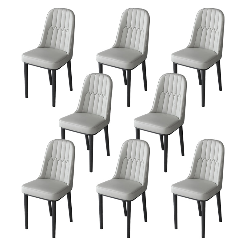 Nordic Style Kitchen Metal Dining Chair Parsons Dining Armless Side Chair Grey 8 Piece Set Black Clearhalo ' kitchen&dining_furn' 'Dining Chairs' 'Dining Tables & Seating' 'dining_chair' 'furn' 'furn_dining_chair' 'Furniture' 'furniture_dining_chair' 'Kitchen & Dining Furniture' 'kitchen' 4104669