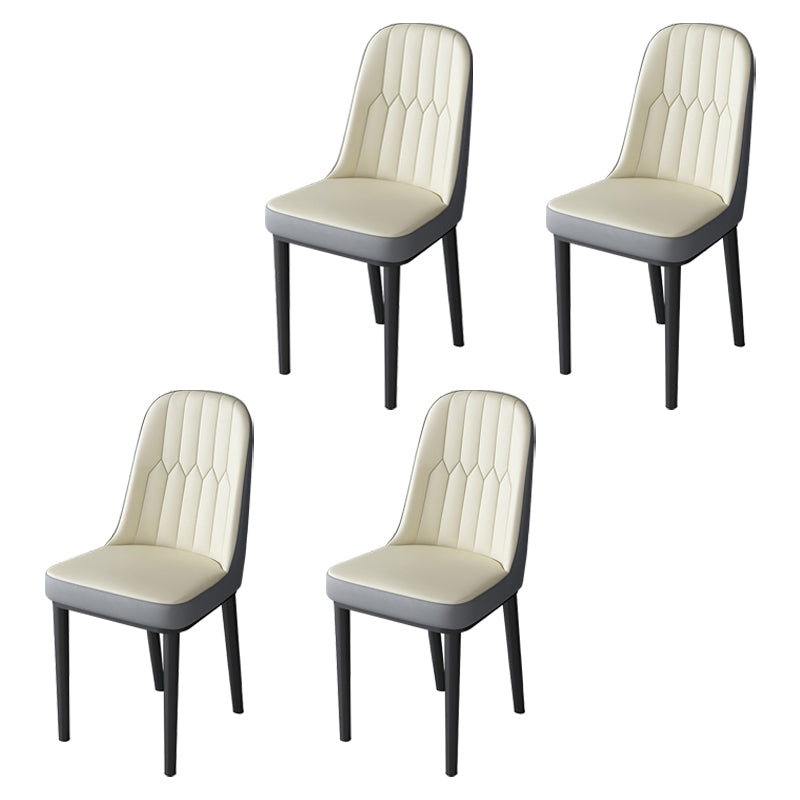Nordic Style Kitchen Metal Dining Chair Parsons Dining Armless Side Chair Cream Gray 4 Piece Set Black Clearhalo ' kitchen&dining_furn' 'Dining Chairs' 'Dining Tables & Seating' 'dining_chair' 'furn' 'furn_dining_chair' 'Furniture' 'furniture_dining_chair' 'Kitchen & Dining Furniture' 'kitchen' 4104670