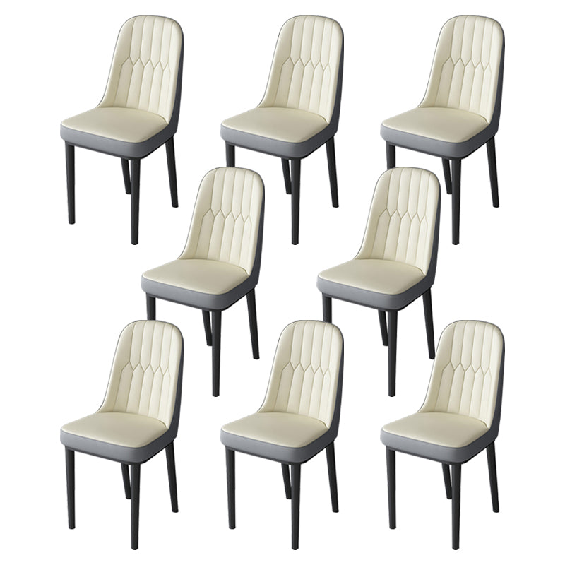 Nordic Style Kitchen Metal Dining Chair Parsons Dining Armless Side Chair Cream Gray 8 Piece Set Black Clearhalo ' kitchen&dining_furn' 'Dining Chairs' 'Dining Tables & Seating' 'dining_chair' 'furn' 'furn_dining_chair' 'Furniture' 'furniture_dining_chair' 'Kitchen & Dining Furniture' 'kitchen' 4104671