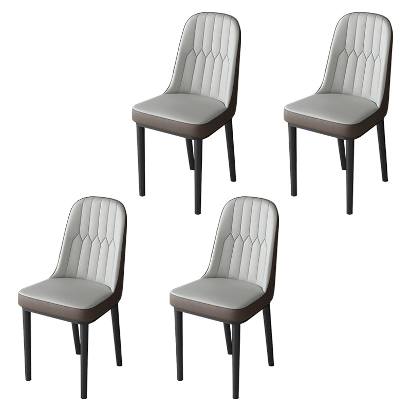 Nordic Style Kitchen Metal Dining Chair Parsons Dining Armless Side Chair Gray Coffee 4 Piece Set Black Clearhalo ' kitchen&dining_furn' 'Dining Chairs' 'Dining Tables & Seating' 'dining_chair' 'furn' 'furn_dining_chair' 'Furniture' 'furniture_dining_chair' 'Kitchen & Dining Furniture' 'kitchen' 4104672