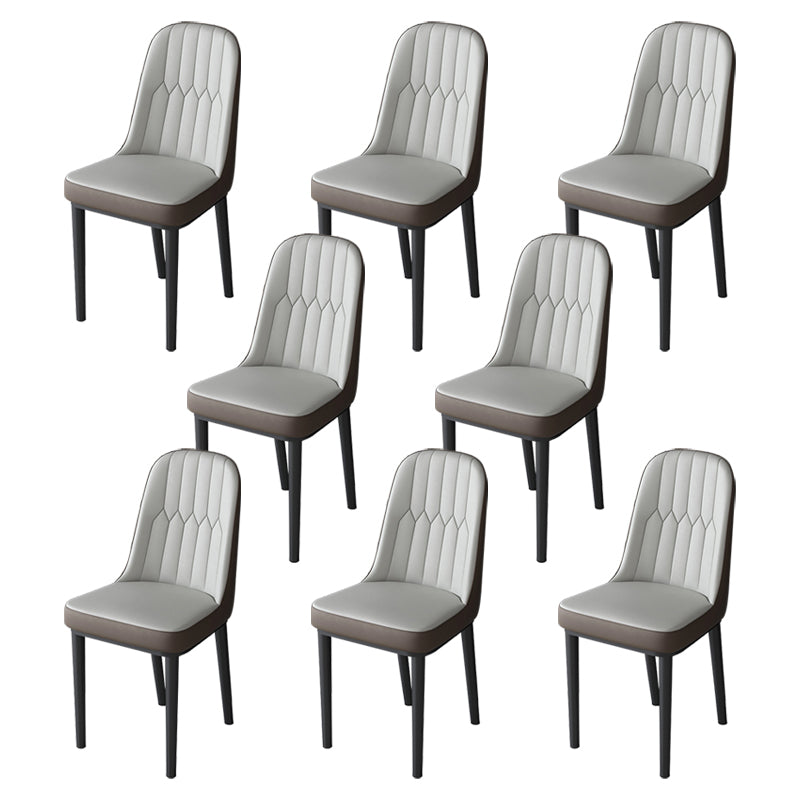 Nordic Style Kitchen Metal Dining Chair Parsons Dining Armless Side Chair Gray Coffee 8 Piece Set Black Clearhalo ' kitchen&dining_furn' 'Dining Chairs' 'Dining Tables & Seating' 'dining_chair' 'furn' 'furn_dining_chair' 'Furniture' 'furniture_dining_chair' 'Kitchen & Dining Furniture' 'kitchen' 4104673