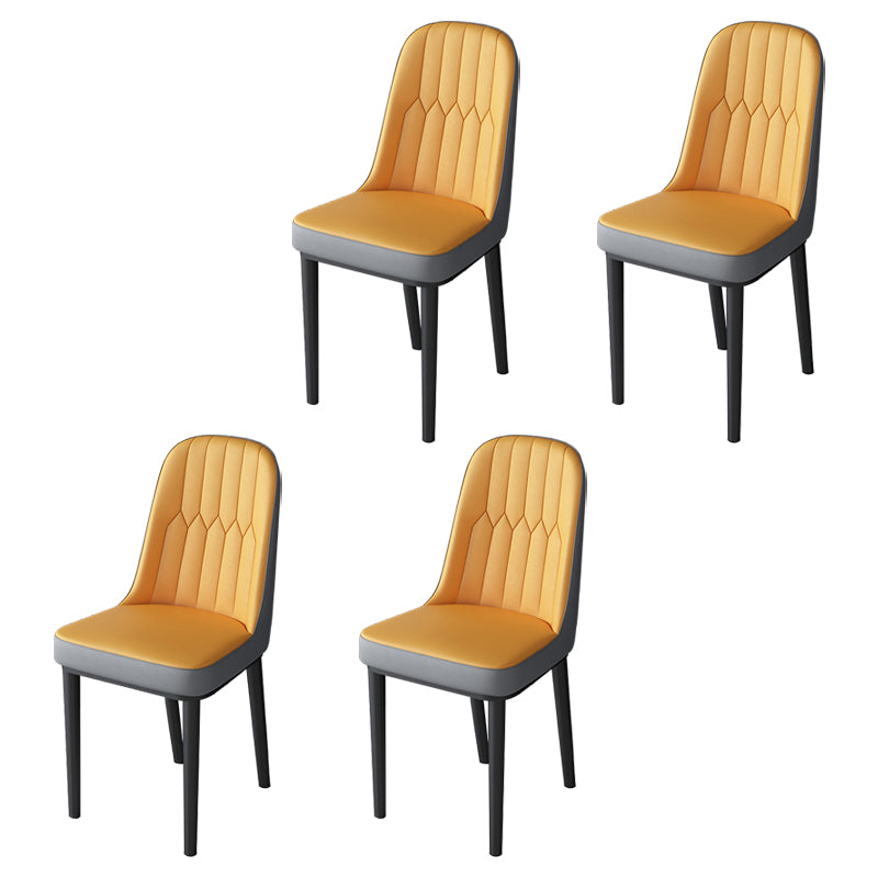 Nordic Style Kitchen Metal Dining Chair Parsons Dining Armless Side Chair Orange-Gray 4 Piece Set Black Clearhalo ' kitchen&dining_furn' 'Dining Chairs' 'Dining Tables & Seating' 'dining_chair' 'furn' 'furn_dining_chair' 'Furniture' 'furniture_dining_chair' 'Kitchen & Dining Furniture' 'kitchen' 4104674