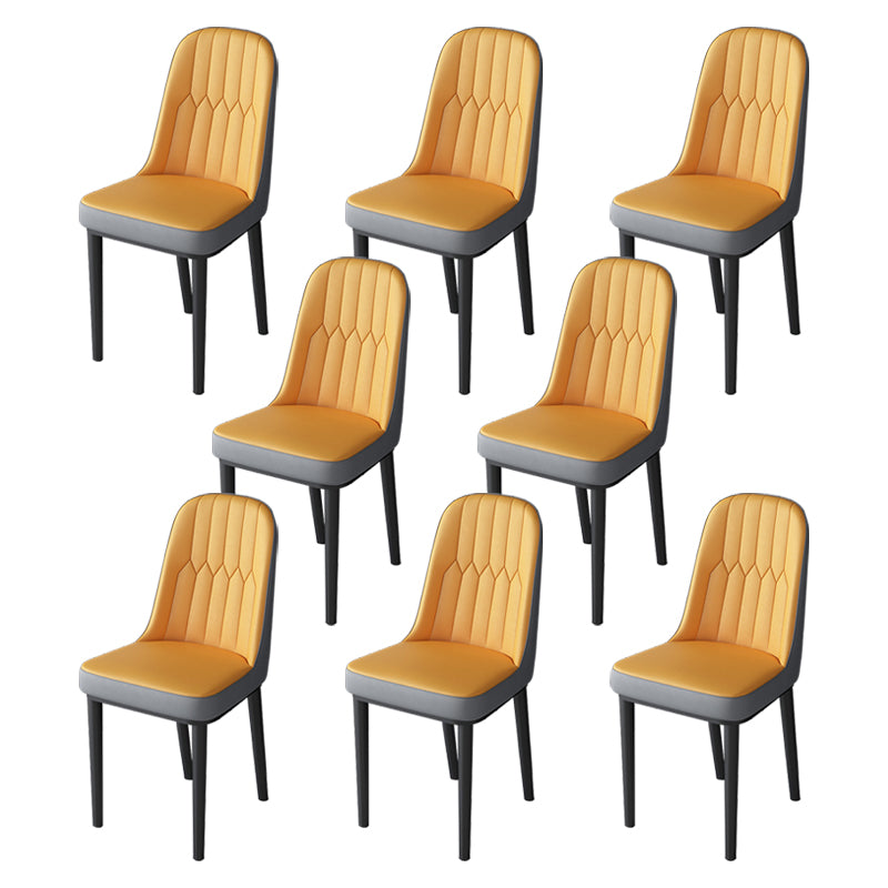Nordic Style Kitchen Metal Dining Chair Parsons Dining Armless Side Chair Orange-Gray 8 Piece Set Black Clearhalo ' kitchen&dining_furn' 'Dining Chairs' 'Dining Tables & Seating' 'dining_chair' 'furn' 'furn_dining_chair' 'Furniture' 'furniture_dining_chair' 'Kitchen & Dining Furniture' 'kitchen' 4104675