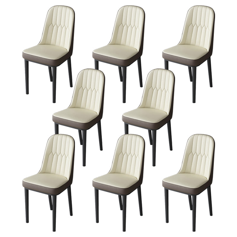 Nordic Style Kitchen Metal Dining Chair Parsons Dining Armless Side Chair Beige-Coffee 8 Piece Set Black Clearhalo ' kitchen&dining_furn' 'Dining Chairs' 'Dining Tables & Seating' 'dining_chair' 'furn' 'furn_dining_chair' 'Furniture' 'furniture_dining_chair' 'Kitchen & Dining Furniture' 'kitchen' 4104677