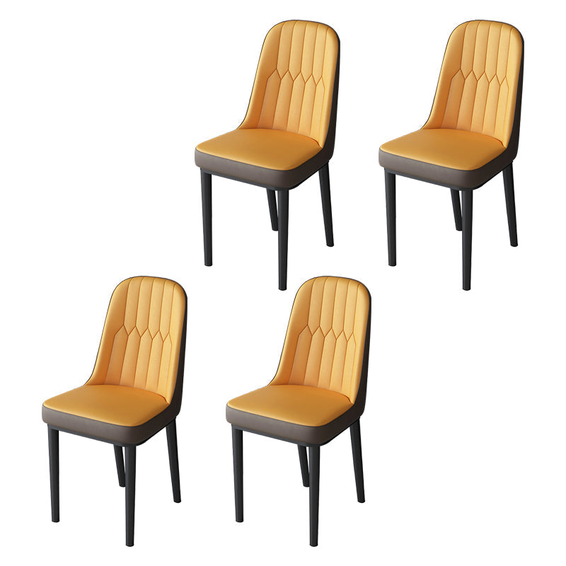 Nordic Style Kitchen Metal Dining Chair Parsons Dining Armless Side Chair Orange 4 Piece Set Black Clearhalo ' kitchen&dining_furn' 'Dining Chairs' 'Dining Tables & Seating' 'dining_chair' 'furn' 'furn_dining_chair' 'Furniture' 'furniture_dining_chair' 'Kitchen & Dining Furniture' 'kitchen' 4104678