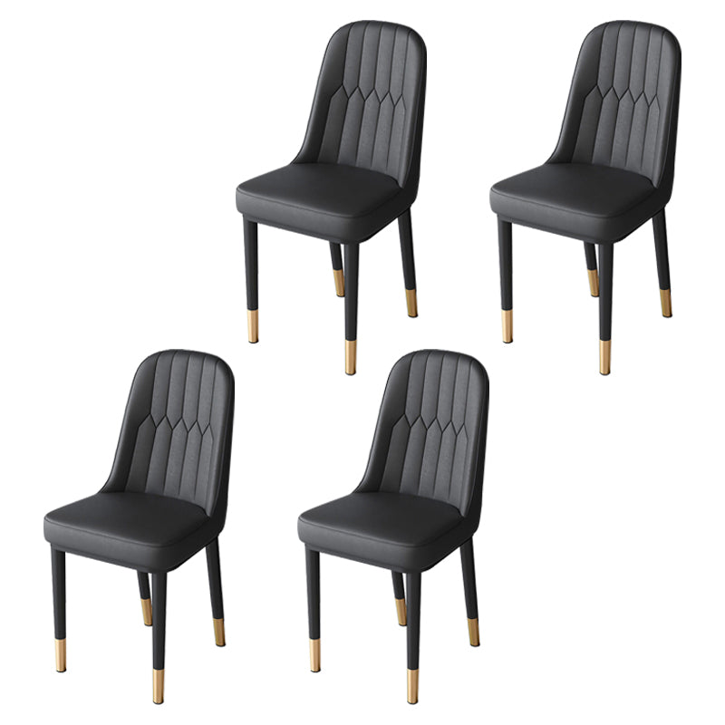 Nordic Style Kitchen Metal Dining Chair Parsons Dining Armless Side Chair Black 4 Piece Set Brass Gold Clearhalo ' kitchen&dining_furn' 'Dining Chairs' 'Dining Tables & Seating' 'dining_chair' 'furn' 'furn_dining_chair' 'Furniture' 'furniture_dining_chair' 'Kitchen & Dining Furniture' 'kitchen' 4104680