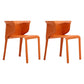 Designer Style Wingback Home Arm Chair Leather Matte Finish Dining Chair (Set of 2) Orange Clearhalo ' kitchen&dining_furn' 'Dining Chairs' 'Dining Tables & Seating' 'dining_chair' 'furn' 'furn_dining_chair' 'Furniture' 'furniture_dining_chair' 'Kitchen & Dining Furniture' 'kitchen' 4104684