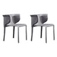 Designer Style Wingback Home Arm Chair Leather Matte Finish Dining Chair (Set of 2) Dark Gray Clearhalo ' kitchen&dining_furn' 'Dining Chairs' 'Dining Tables & Seating' 'dining_chair' 'furn' 'furn_dining_chair' 'Furniture' 'furniture_dining_chair' 'Kitchen & Dining Furniture' 'kitchen' 4104689