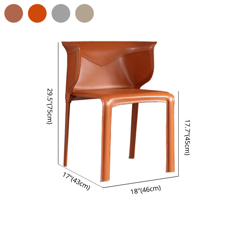 Designer Style Wingback Home Arm Chair Leather Matte Finish Dining Chair (Set of 2) Clearhalo ' kitchen&dining_furn' 'Dining Chairs' 'Dining Tables & Seating' 'dining_chair' 'furn' 'furn_dining_chair' 'Furniture' 'furniture_dining_chair' 'Kitchen & Dining Furniture' 'kitchen' 4104700