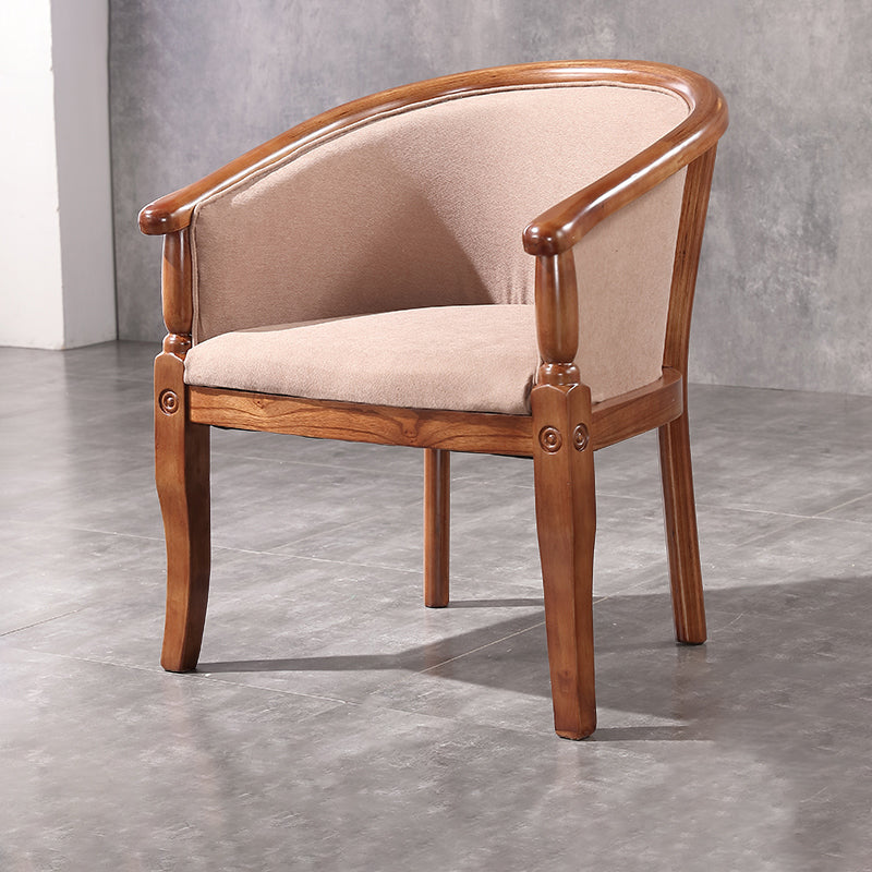 Traditional Solid Wood Dining Chair Fabric Dining Arm Chair for Home Use Light Coffee 1 Piece Clearhalo ' kitchen&dining_furn' 'Dining Chairs' 'Dining Tables & Seating' 'dining_chair' 'furn' 'furn_dining_chair' 'Furniture' 'furniture_dining_chair' 'Kitchen & Dining Furniture' 'kitchen' 4104704