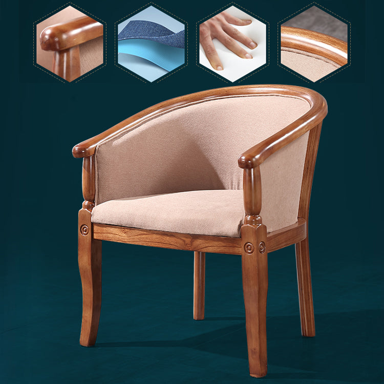 Traditional Solid Wood Dining Chair Fabric Dining Arm Chair for Home Use Clearhalo ' kitchen&dining_furn' 'Dining Chairs' 'Dining Tables & Seating' 'dining_chair' 'furn' 'furn_dining_chair' 'Furniture' 'furniture_dining_chair' 'Kitchen & Dining Furniture' 'kitchen' 4104708