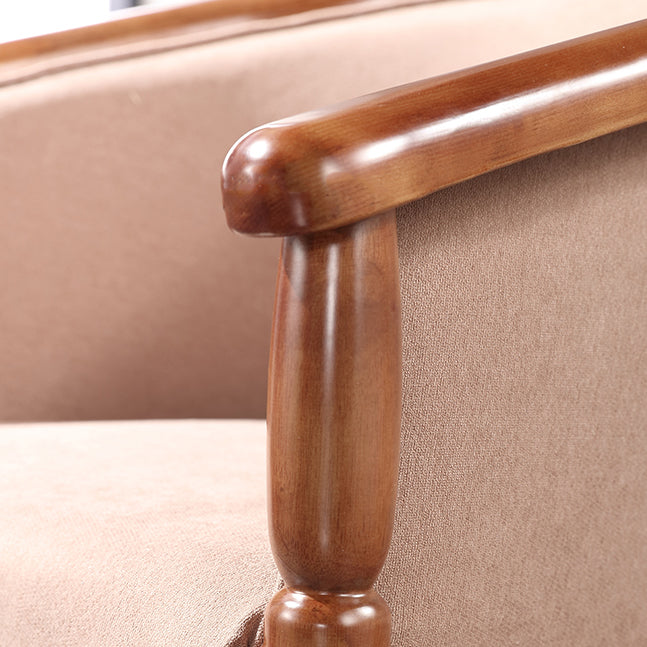 Traditional Solid Wood Dining Chair Fabric Dining Arm Chair for Home Use Clearhalo ' kitchen&dining_furn' 'Dining Chairs' 'Dining Tables & Seating' 'dining_chair' 'furn' 'furn_dining_chair' 'Furniture' 'furniture_dining_chair' 'Kitchen & Dining Furniture' 'kitchen' 4104713