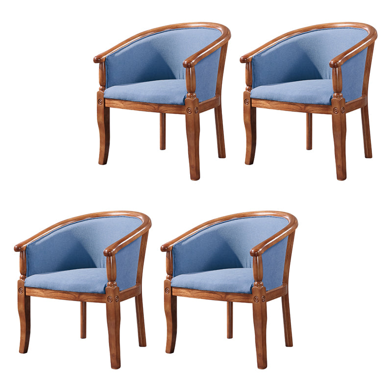 Traditional Solid Wood Dining Chair Fabric Dining Arm Chair for Home Use Dark Blue 4 Piece Set Clearhalo ' kitchen&dining_furn' 'Dining Chairs' 'Dining Tables & Seating' 'dining_chair' 'furn' 'furn_dining_chair' 'Furniture' 'furniture_dining_chair' 'Kitchen & Dining Furniture' 'kitchen' 4104721