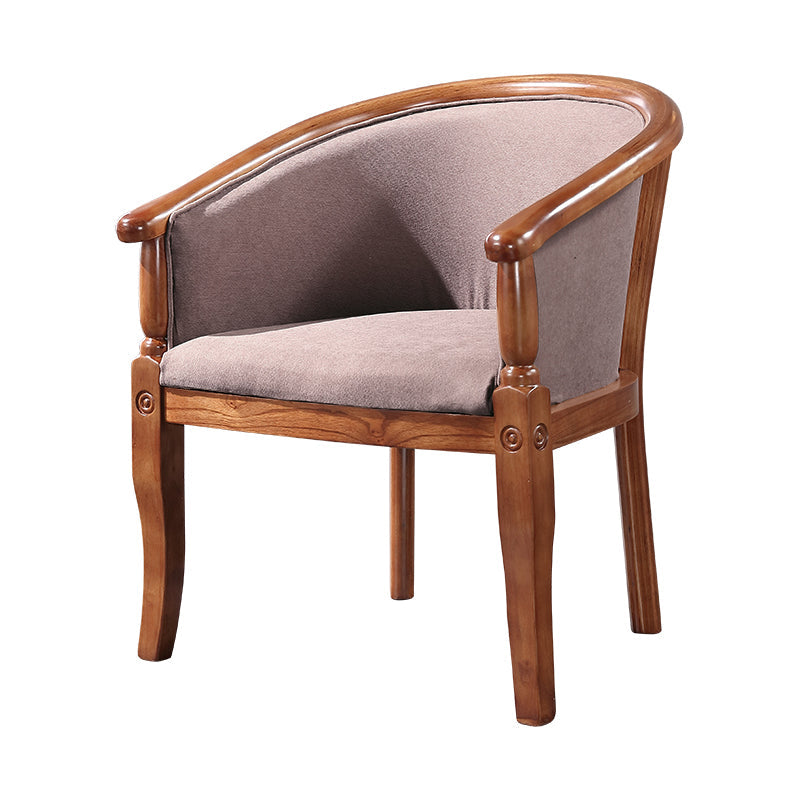 Traditional Solid Wood Dining Chair Fabric Dining Arm Chair for Home Use Dark Coffee 1 Piece Clearhalo ' kitchen&dining_furn' 'Dining Chairs' 'Dining Tables & Seating' 'dining_chair' 'furn' 'furn_dining_chair' 'Furniture' 'furniture_dining_chair' 'Kitchen & Dining Furniture' 'kitchen' 4104722