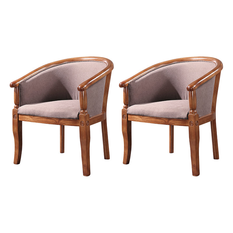 Traditional Solid Wood Dining Chair Fabric Dining Arm Chair for Home Use Dark Coffee 2 Piece Set Clearhalo ' kitchen&dining_furn' 'Dining Chairs' 'Dining Tables & Seating' 'dining_chair' 'furn' 'furn_dining_chair' 'Furniture' 'furniture_dining_chair' 'Kitchen & Dining Furniture' 'kitchen' 4104723