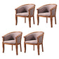 Traditional Solid Wood Dining Chair Fabric Dining Arm Chair for Home Use Dark Coffee 4 Piece Set Clearhalo ' kitchen&dining_furn' 'Dining Chairs' 'Dining Tables & Seating' 'dining_chair' 'furn' 'furn_dining_chair' 'Furniture' 'furniture_dining_chair' 'Kitchen & Dining Furniture' 'kitchen' 4104724