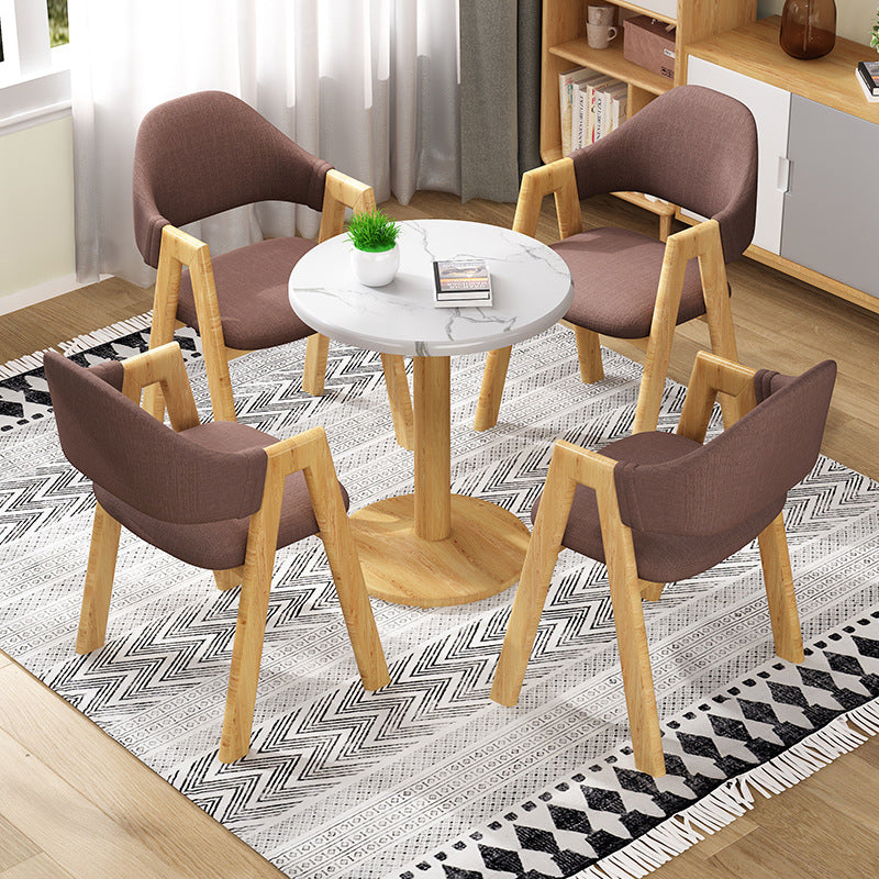 Scandinavian Upholstered Home Arm Chair Open Back Matte Finish Dining Chair (Set of 4) Clearhalo ' kitchen&dining_furn' 'Dining Chairs' 'Dining Tables & Seating' 'dining_chair' 'furn' 'furn_dining_chair' 'Furniture' 'furniture_dining_chair' 'Kitchen & Dining Furniture' 'kitchen' 4104730