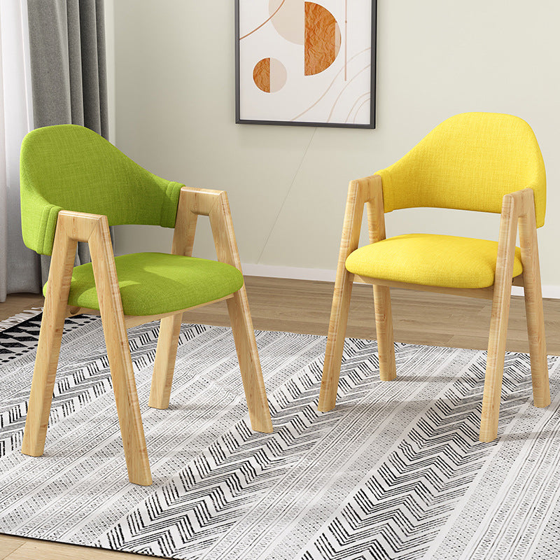 Scandinavian Upholstered Home Arm Chair Open Back Matte Finish Dining Chair (Set of 4) Clearhalo ' kitchen&dining_furn' 'Dining Chairs' 'Dining Tables & Seating' 'dining_chair' 'furn' 'furn_dining_chair' 'Furniture' 'furniture_dining_chair' 'Kitchen & Dining Furniture' 'kitchen' 4104735