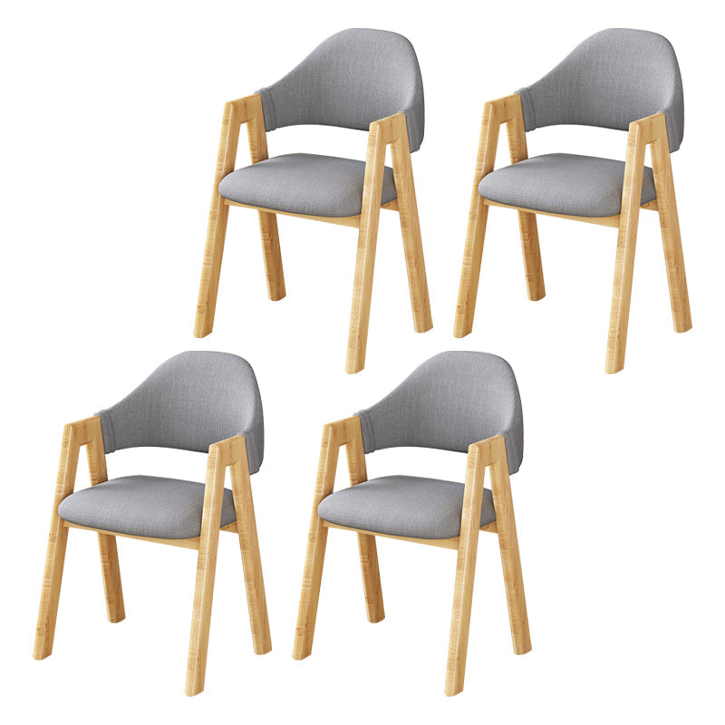 Scandinavian Upholstered Home Arm Chair Open Back Matte Finish Dining Chair (Set of 4) Grey Clearhalo ' kitchen&dining_furn' 'Dining Chairs' 'Dining Tables & Seating' 'dining_chair' 'furn' 'furn_dining_chair' 'Furniture' 'furniture_dining_chair' 'Kitchen & Dining Furniture' 'kitchen' 4104736
