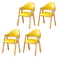 Scandinavian Upholstered Home Arm Chair Open Back Matte Finish Dining Chair (Set of 4) Yellow Clearhalo ' kitchen&dining_furn' 'Dining Chairs' 'Dining Tables & Seating' 'dining_chair' 'furn' 'furn_dining_chair' 'Furniture' 'furniture_dining_chair' 'Kitchen & Dining Furniture' 'kitchen' 4104741