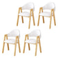 Scandinavian Upholstered Home Arm Chair Open Back Matte Finish Dining Chair (Set of 4) White Clearhalo ' kitchen&dining_furn' 'Dining Chairs' 'Dining Tables & Seating' 'dining_chair' 'furn' 'furn_dining_chair' 'Furniture' 'furniture_dining_chair' 'Kitchen & Dining Furniture' 'kitchen' 4104742