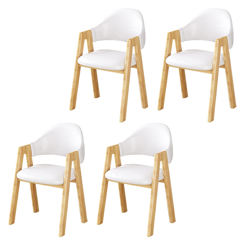 Scandinavian Upholstered Home Arm Chair Open Back Matte Finish Dining Chair (Set of 4) White Clearhalo ' kitchen&dining_furn' 'Dining Chairs' 'Dining Tables & Seating' 'dining_chair' 'furn' 'furn_dining_chair' 'Furniture' 'furniture_dining_chair' 'Kitchen & Dining Furniture' 'kitchen' 4104742