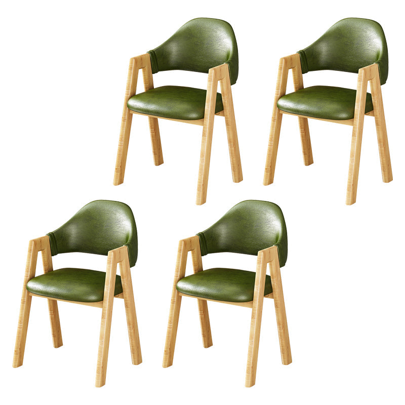 Scandinavian Upholstered Home Arm Chair Open Back Matte Finish Dining Chair (Set of 4) Blackish Green Clearhalo ' kitchen&dining_furn' 'Dining Chairs' 'Dining Tables & Seating' 'dining_chair' 'furn' 'furn_dining_chair' 'Furniture' 'furniture_dining_chair' 'Kitchen & Dining Furniture' 'kitchen' 4104745