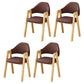 Scandinavian Upholstered Home Arm Chair Open Back Matte Finish Dining Chair (Set of 4) Brown Clearhalo ' kitchen&dining_furn' 'Dining Chairs' 'Dining Tables & Seating' 'dining_chair' 'furn' 'furn_dining_chair' 'Furniture' 'furniture_dining_chair' 'Kitchen & Dining Furniture' 'kitchen' 4104747