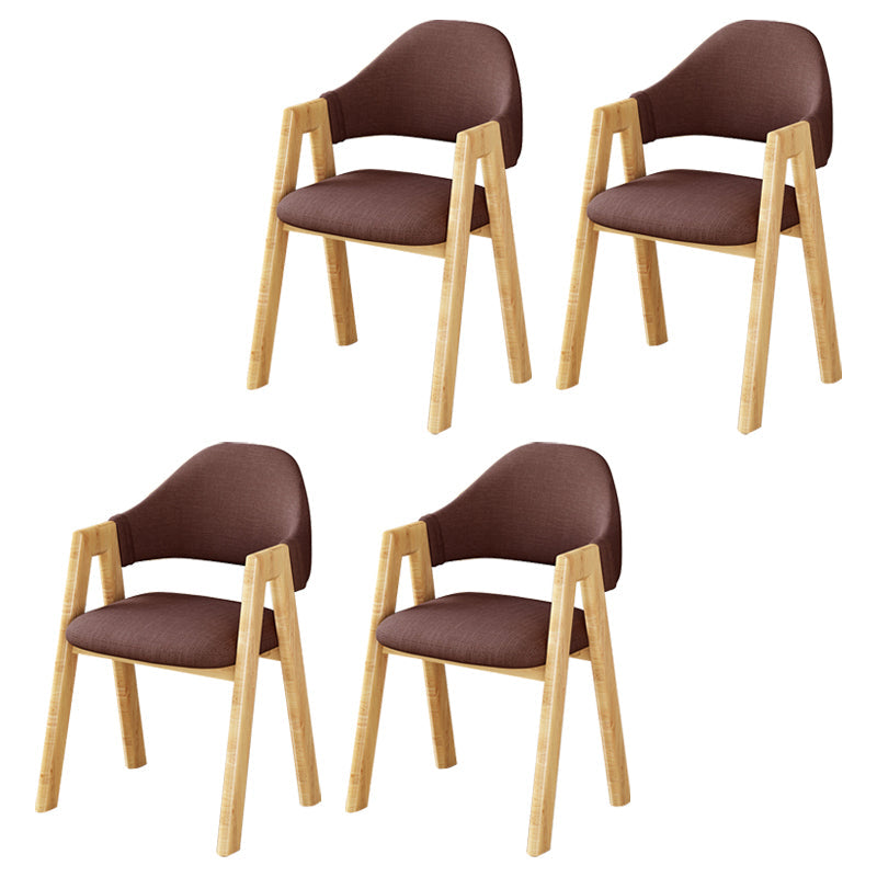 Scandinavian Upholstered Home Arm Chair Open Back Matte Finish Dining Chair (Set of 4) Brown Clearhalo ' kitchen&dining_furn' 'Dining Chairs' 'Dining Tables & Seating' 'dining_chair' 'furn' 'furn_dining_chair' 'Furniture' 'furniture_dining_chair' 'Kitchen & Dining Furniture' 'kitchen' 4104747
