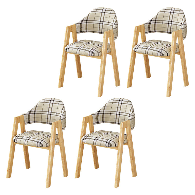 Scandinavian Upholstered Home Arm Chair Open Back Matte Finish Dining Chair (Set of 4) Beige-Coffee Clearhalo ' kitchen&dining_furn' 'Dining Chairs' 'Dining Tables & Seating' 'dining_chair' 'furn' 'furn_dining_chair' 'Furniture' 'furniture_dining_chair' 'Kitchen & Dining Furniture' 'kitchen' 4104754