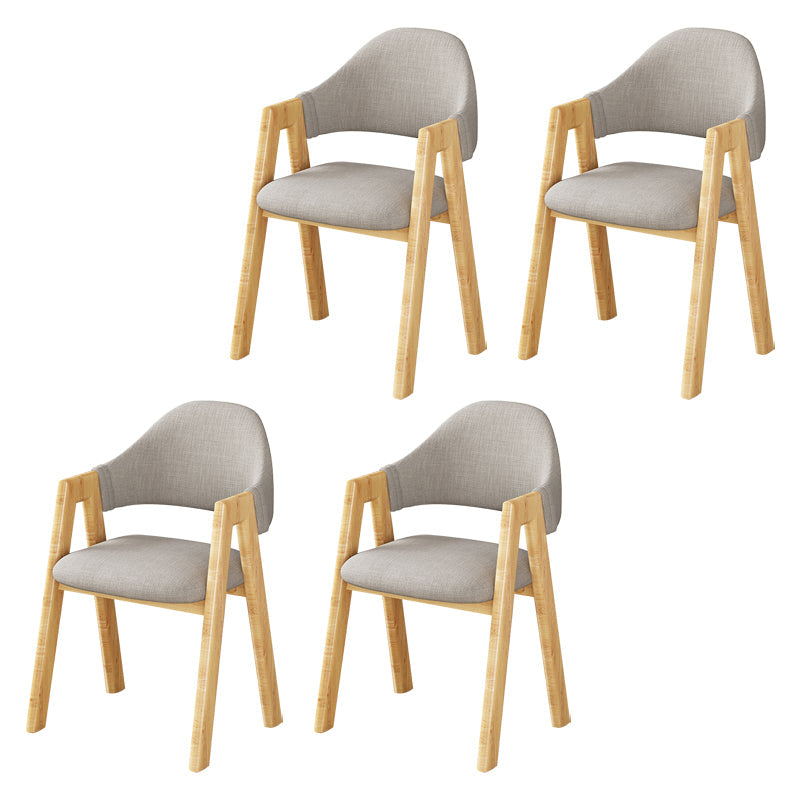 Scandinavian Upholstered Home Arm Chair Open Back Matte Finish Dining Chair (Set of 4) Silver Gray Clearhalo ' kitchen&dining_furn' 'Dining Chairs' 'Dining Tables & Seating' 'dining_chair' 'furn' 'furn_dining_chair' 'Furniture' 'furniture_dining_chair' 'Kitchen & Dining Furniture' 'kitchen' 4104755