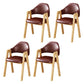 Scandinavian Upholstered Home Arm Chair Open Back Matte Finish Dining Chair (Set of 4) Dark Brown Clearhalo ' kitchen&dining_furn' 'Dining Chairs' 'Dining Tables & Seating' 'dining_chair' 'furn' 'furn_dining_chair' 'Furniture' 'furniture_dining_chair' 'Kitchen & Dining Furniture' 'kitchen' 4104756