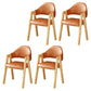 Scandinavian Upholstered Home Arm Chair Open Back Matte Finish Dining Chair (Set of 4) Light Brown Clearhalo ' kitchen&dining_furn' 'Dining Chairs' 'Dining Tables & Seating' 'dining_chair' 'furn' 'furn_dining_chair' 'Furniture' 'furniture_dining_chair' 'Kitchen & Dining Furniture' 'kitchen' 4104758