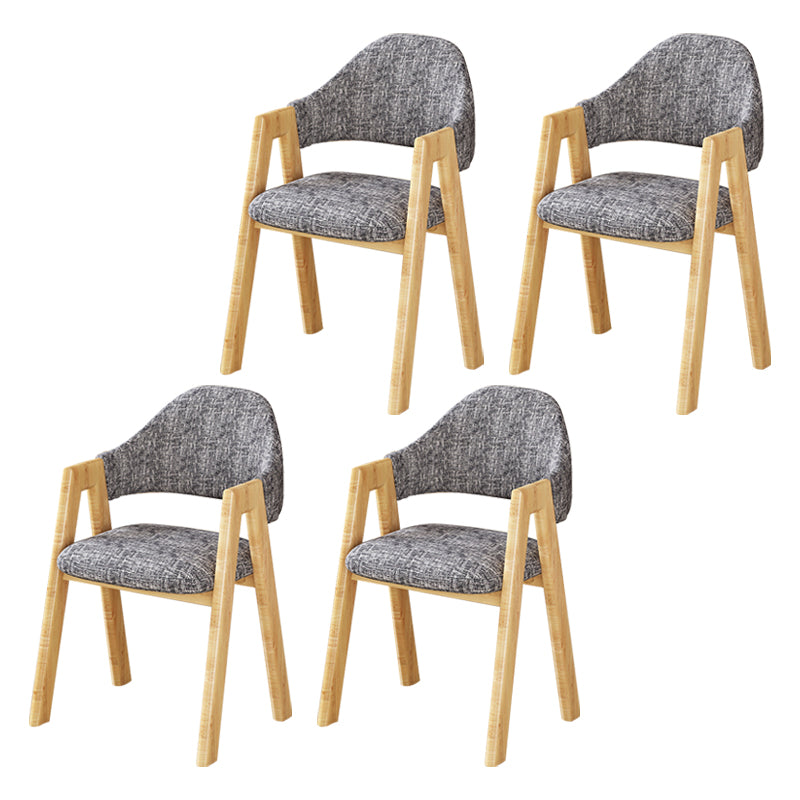 Scandinavian Upholstered Home Arm Chair Open Back Matte Finish Dining Chair (Set of 4) Black White Clearhalo ' kitchen&dining_furn' 'Dining Chairs' 'Dining Tables & Seating' 'dining_chair' 'furn' 'furn_dining_chair' 'Furniture' 'furniture_dining_chair' 'Kitchen & Dining Furniture' 'kitchen' 4104760