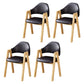 Scandinavian Upholstered Home Arm Chair Open Back Matte Finish Dining Chair (Set of 4) Black Clearhalo ' kitchen&dining_furn' 'Dining Chairs' 'Dining Tables & Seating' 'dining_chair' 'furn' 'furn_dining_chair' 'Furniture' 'furniture_dining_chair' 'Kitchen & Dining Furniture' 'kitchen' 4104761