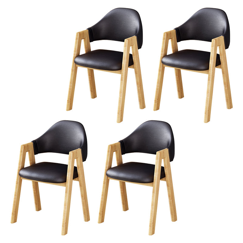 Scandinavian Upholstered Home Arm Chair Open Back Matte Finish Dining Chair (Set of 4) Black Clearhalo ' kitchen&dining_furn' 'Dining Chairs' 'Dining Tables & Seating' 'dining_chair' 'furn' 'furn_dining_chair' 'Furniture' 'furniture_dining_chair' 'Kitchen & Dining Furniture' 'kitchen' 4104761