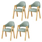 Scandinavian Upholstered Home Arm Chair Open Back Matte Finish Dining Chair (Set of 4) White-Green Clearhalo ' kitchen&dining_furn' 'Dining Chairs' 'Dining Tables & Seating' 'dining_chair' 'furn' 'furn_dining_chair' 'Furniture' 'furniture_dining_chair' 'Kitchen & Dining Furniture' 'kitchen' 4104762