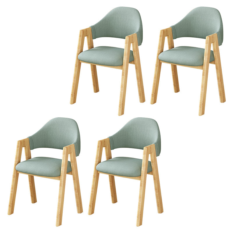 Scandinavian Upholstered Home Arm Chair Open Back Matte Finish Dining Chair (Set of 4) White-Green Clearhalo ' kitchen&dining_furn' 'Dining Chairs' 'Dining Tables & Seating' 'dining_chair' 'furn' 'furn_dining_chair' 'Furniture' 'furniture_dining_chair' 'Kitchen & Dining Furniture' 'kitchen' 4104762