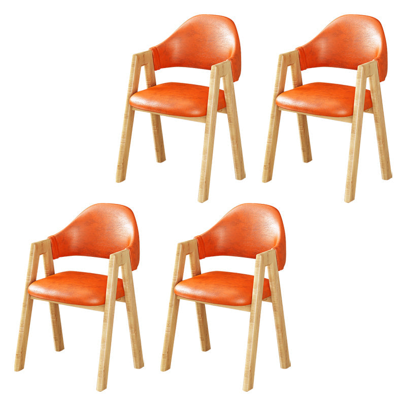 Scandinavian Upholstered Home Arm Chair Open Back Matte Finish Dining Chair (Set of 4) Orange Clearhalo ' kitchen&dining_furn' 'Dining Chairs' 'Dining Tables & Seating' 'dining_chair' 'furn' 'furn_dining_chair' 'Furniture' 'furniture_dining_chair' 'Kitchen & Dining Furniture' 'kitchen' 4104763